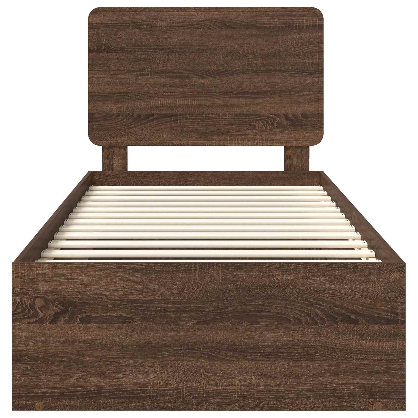 vidaXL Σκελετός Κρεβατιού Καφέ δρυς 100 x 200 cm Στερεά ξυλεία πεύκου