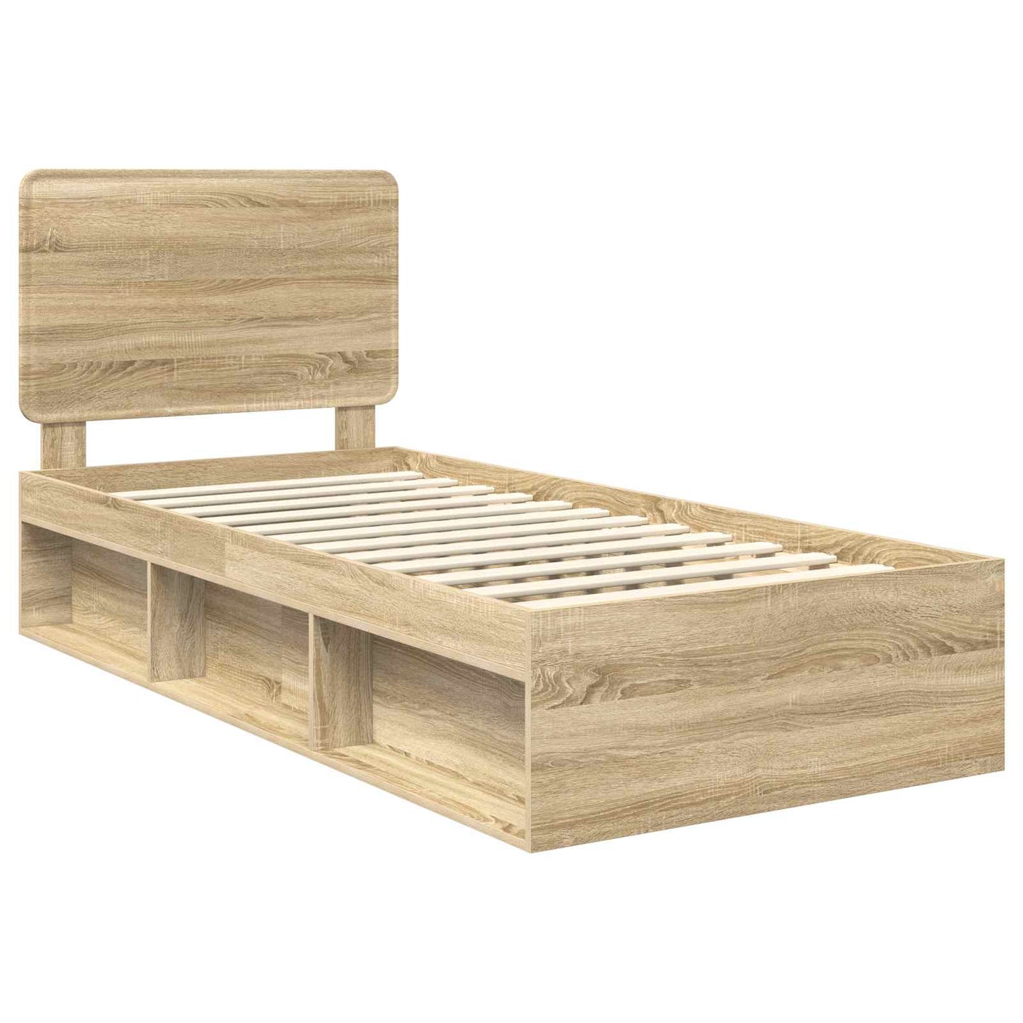 vidaXL Σκελετός Κρεβατιού Δρύς Sonoma 90 x 200 cm Στερεά ξυλεία πεύκου