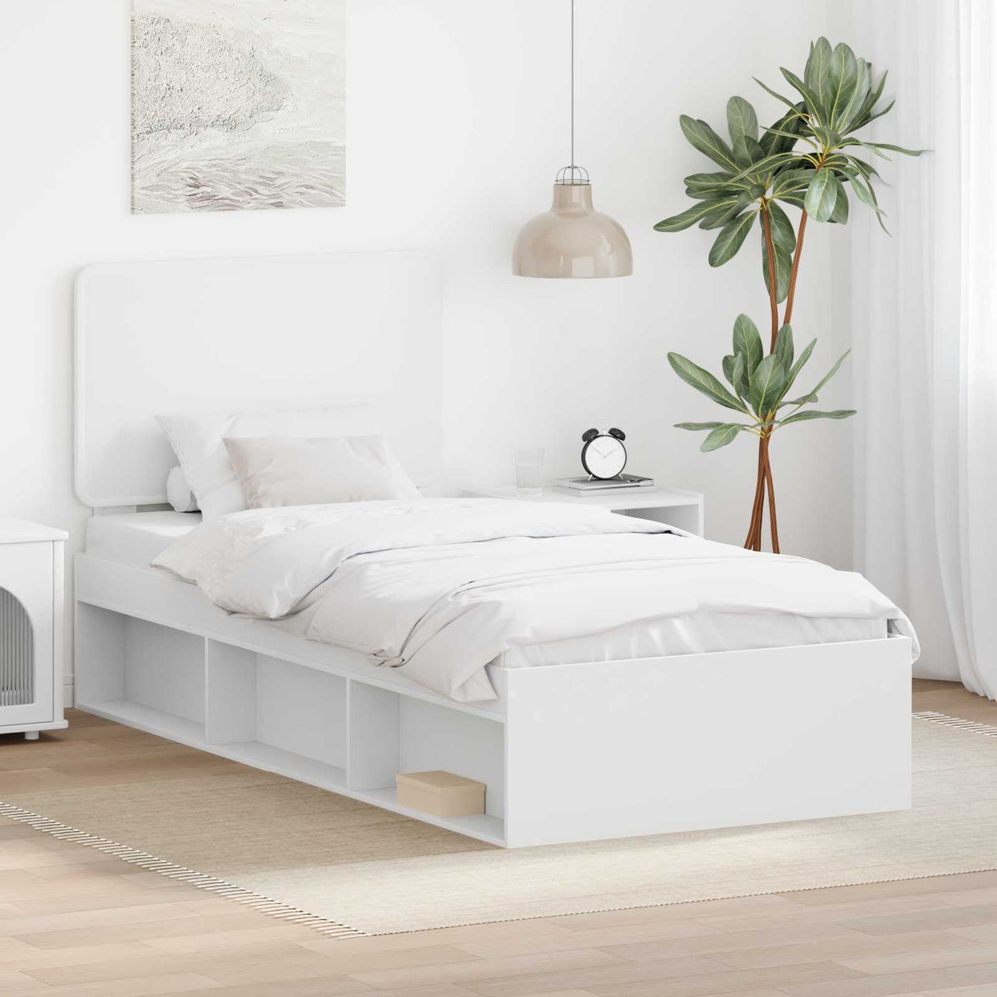 vidaXL Σκελετός Κρεβατιού Λευκό 90 x 190 cm Στερεά ξυλεία πεύκου