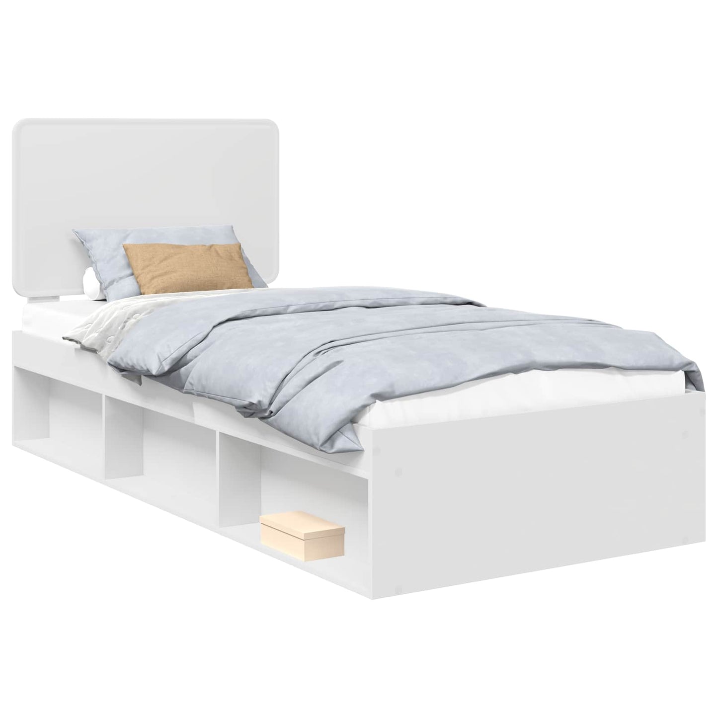 vidaXL Σκελετός Κρεβατιού Λευκό 90 x 190 cm Στερεά ξυλεία πεύκου