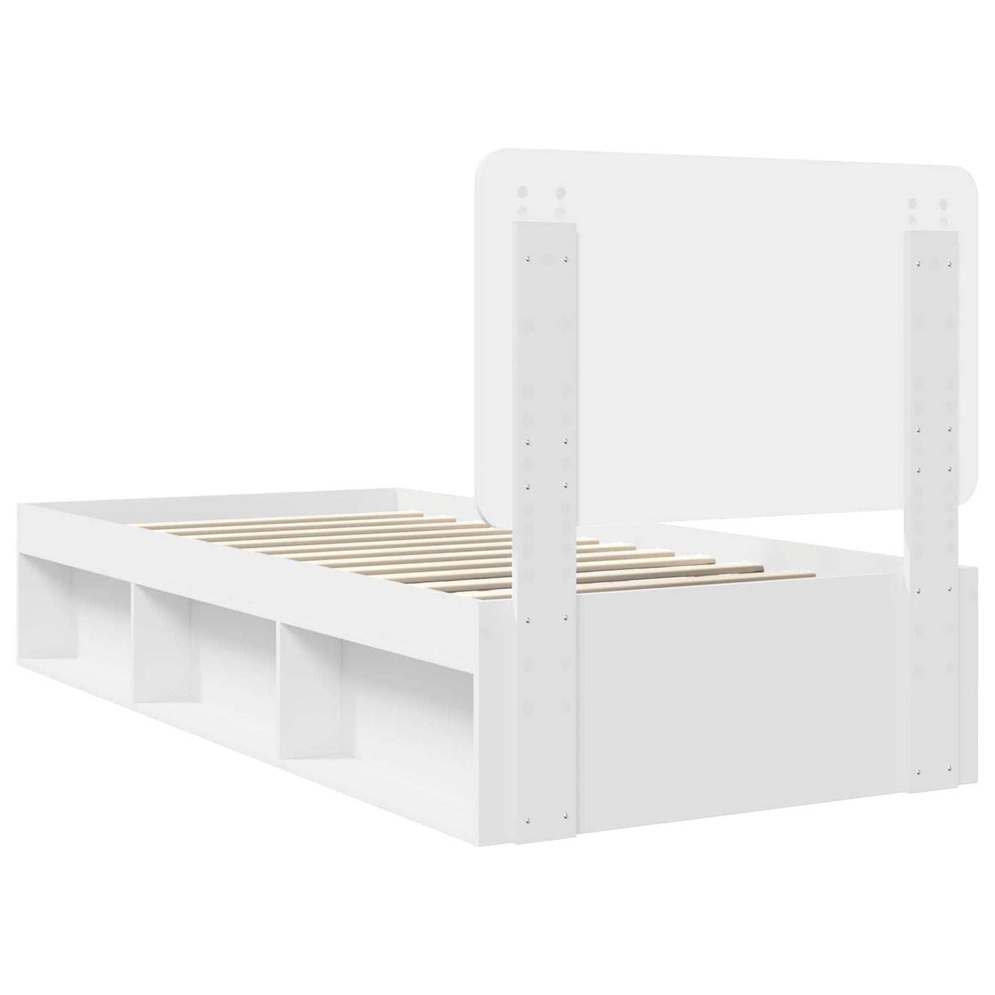 vidaXL Σκελετός Κρεβατιού Λευκό 90 x 190 cm Στερεά ξυλεία πεύκου