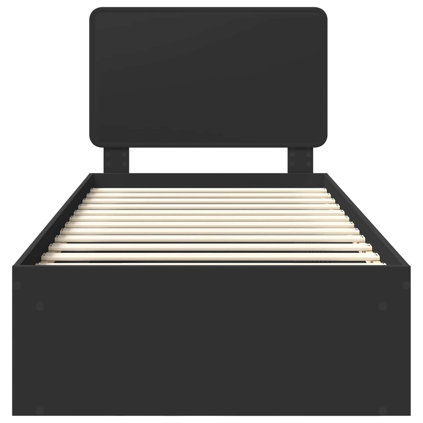 vidaXL Σκελετός Κρεβατιού Μαύρο 75 x 190 cm Στερεά ξυλεία πεύκου