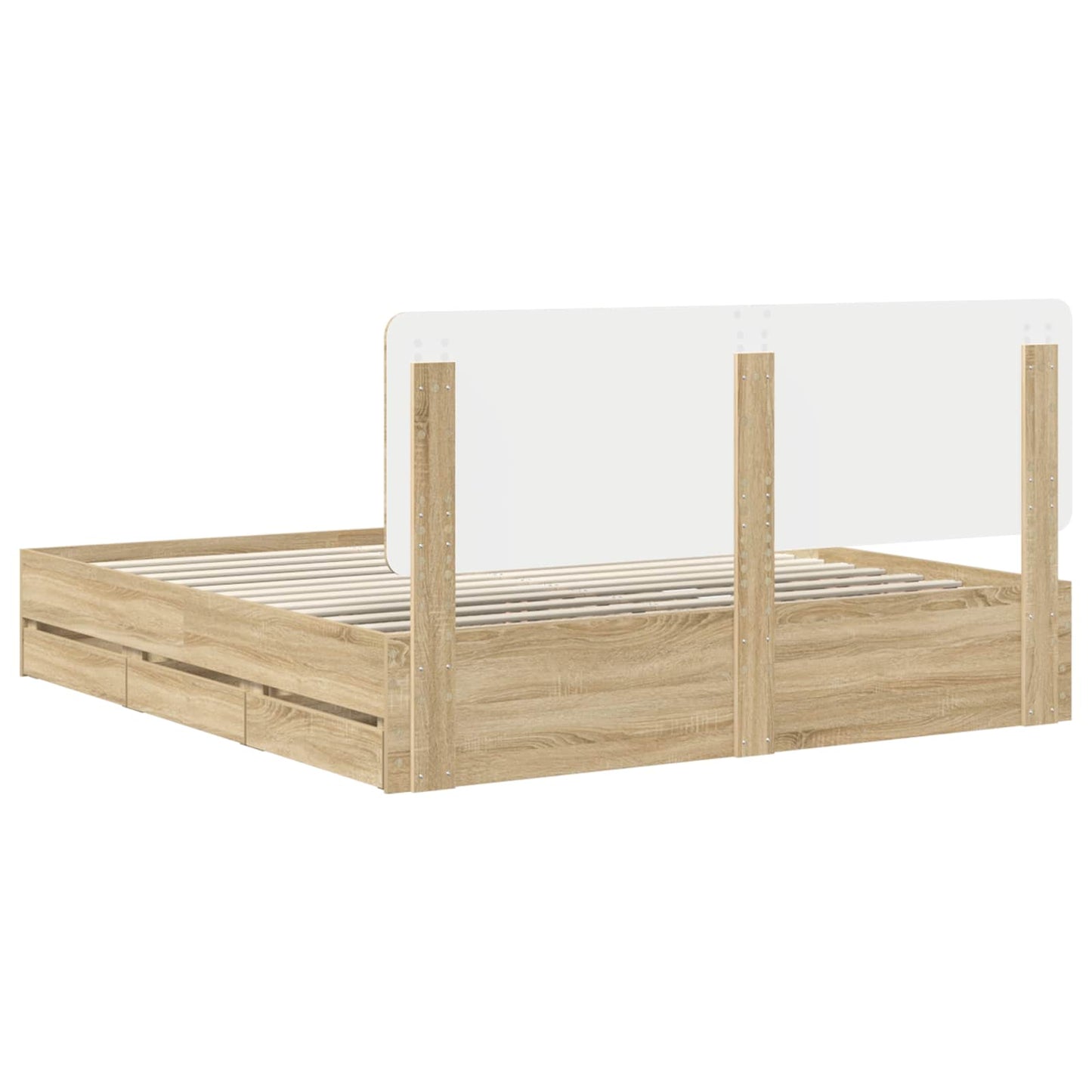 vidaXL Σκελετός Κρεβατιού Δρύς Sonoma 200 x 200 cm Μηχανήματος Ξύλο