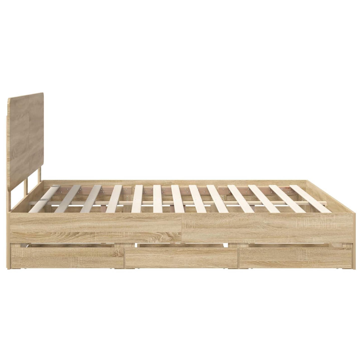 vidaXL Σκελετός Κρεβατιού Δρύς Sonoma 200 x 200 cm Μηχανήματος Ξύλο