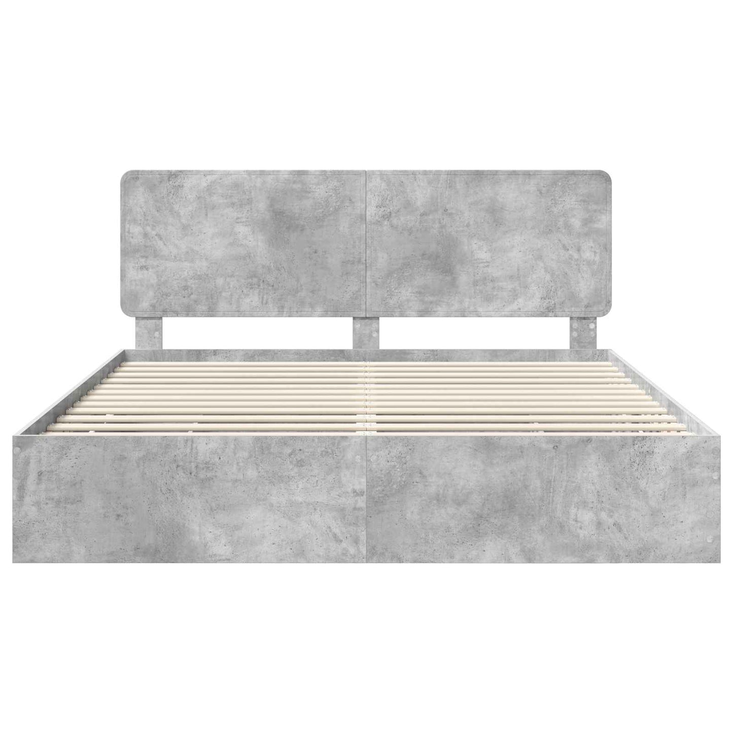 vidaXL Σκελετός Κρεβατιού Σκυρόδεμα Γκρι 200 x 200 cm Μηχανήματος Ξύλο
