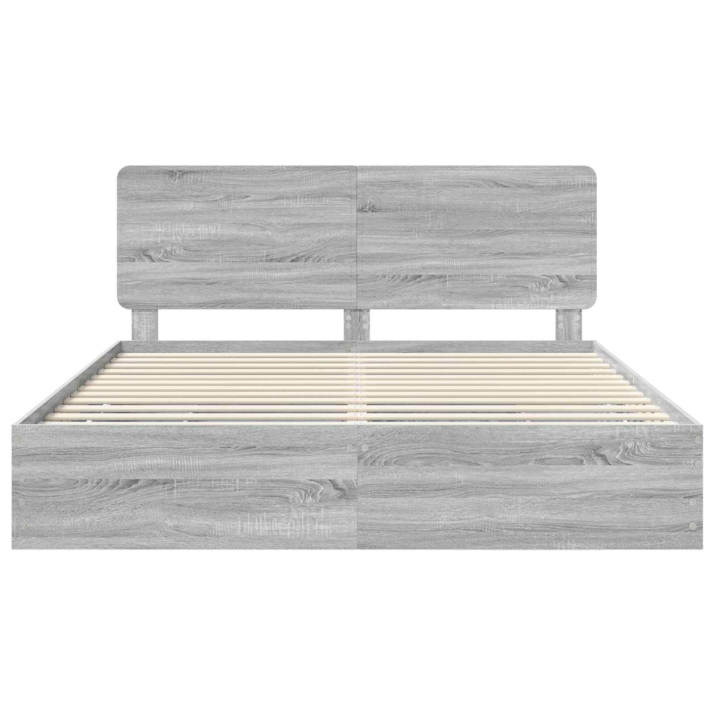 vidaXL Σκελετός Κρεβατιού Γκρίζο Σονομα 200 x 200 cm Μηχανήματος Ξύλο