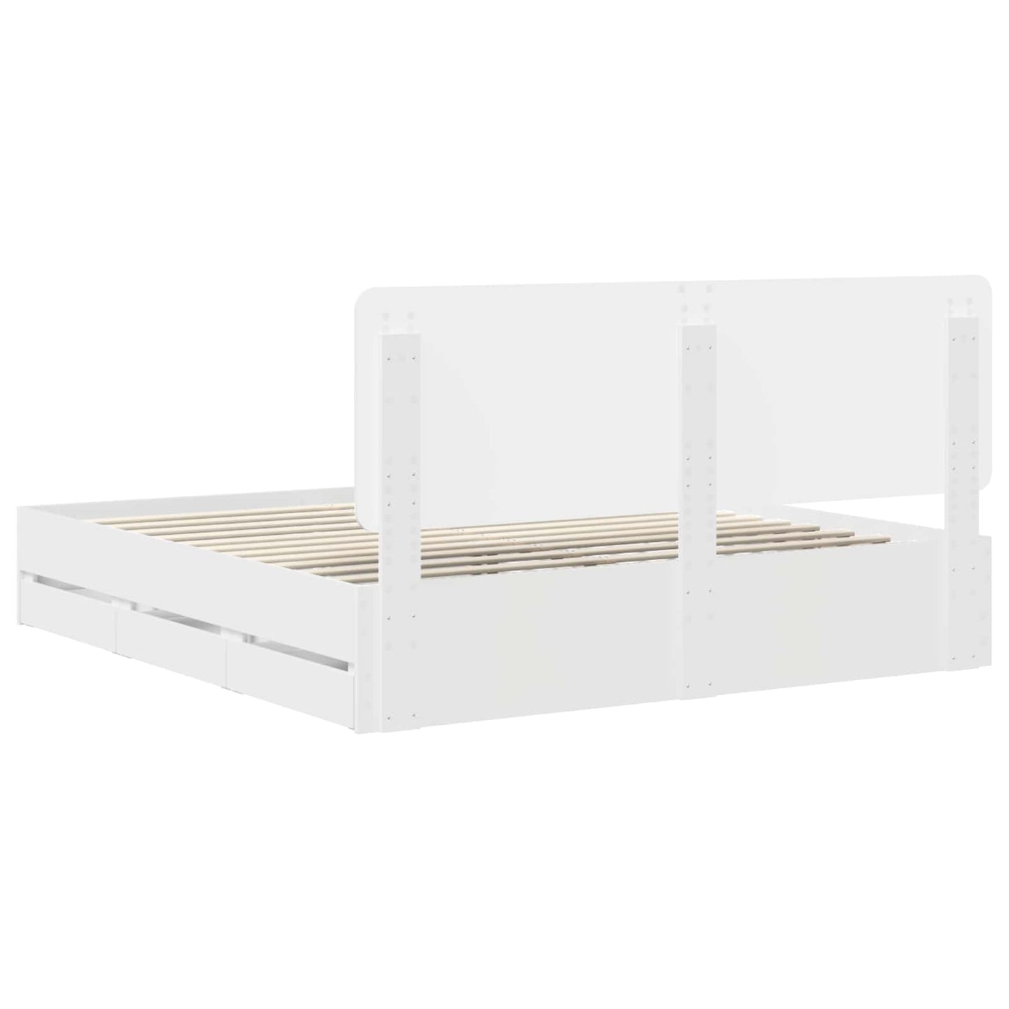 vidaXL Σκελετός Κρεβατιού Λευκό 180 x 200 cm Μηχανήματος Ξύλο