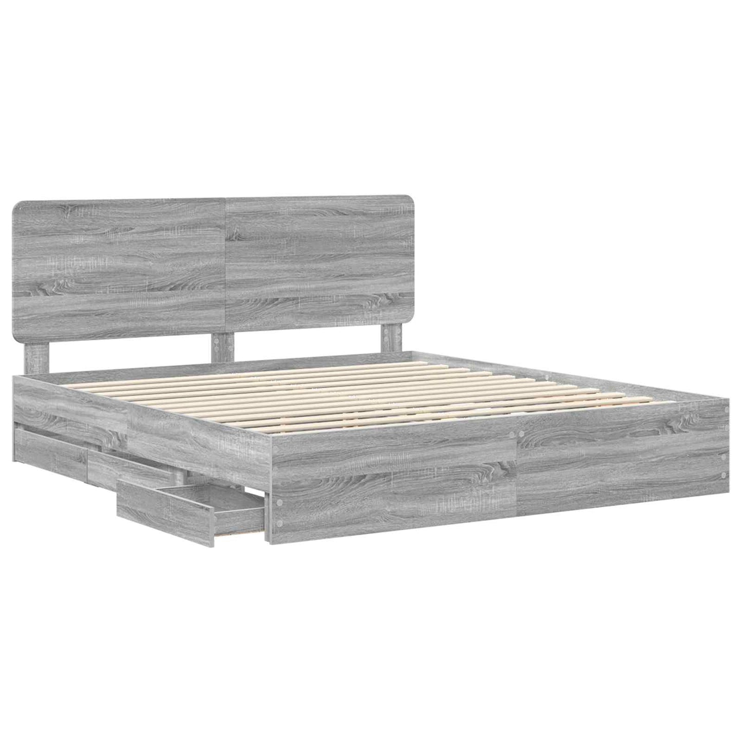vidaXL Σκελετός Κρεβατιού Γκρίζο Σονομα 180 x 200 cm Μηχανήματος Ξύλο