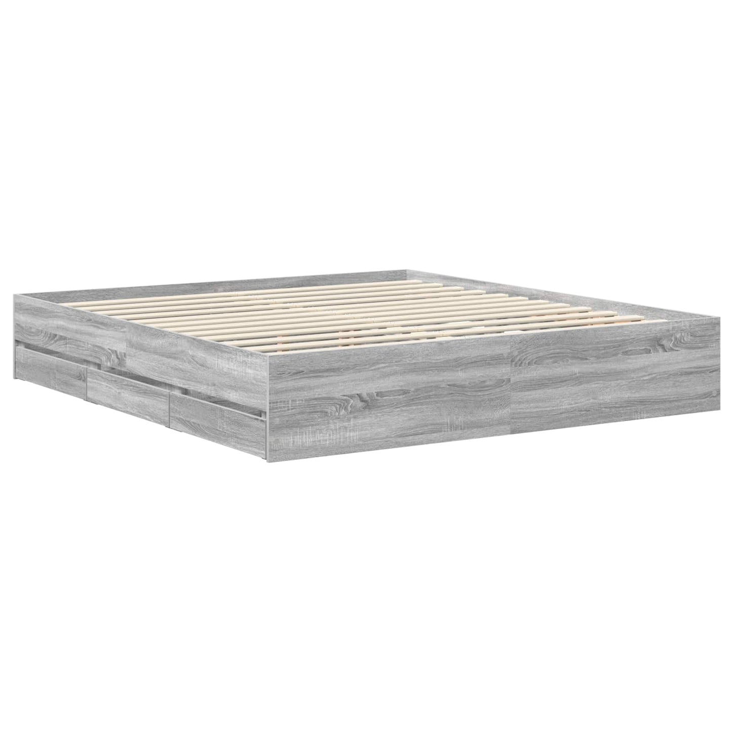 vidaXL Σκελετός Κρεβατιού Γκρίζο Σονομα 180 x 200 cm Μηχανήματος Ξύλο