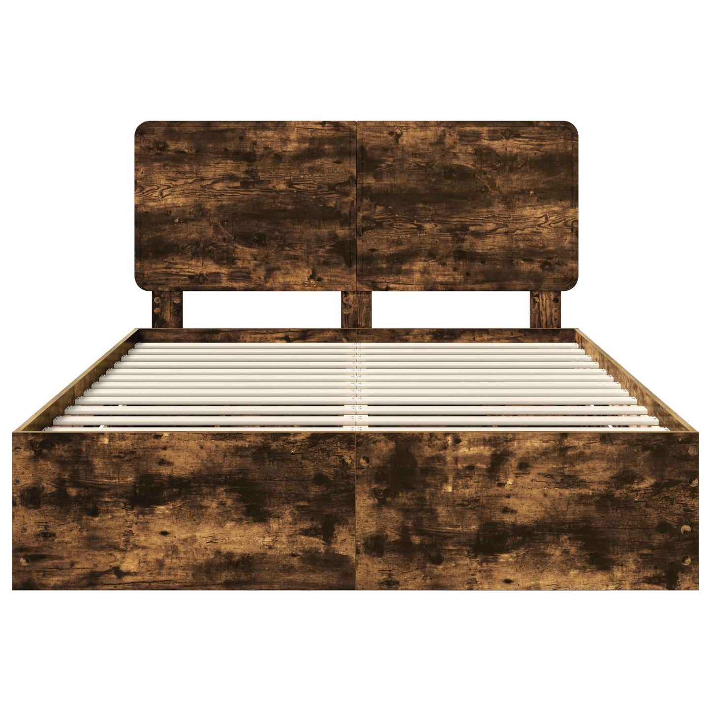 vidaXL Σκελετός Κρεβατιού Καπνιστό Δρύς 160 x 200 cm Μηχανήματος Ξύλο