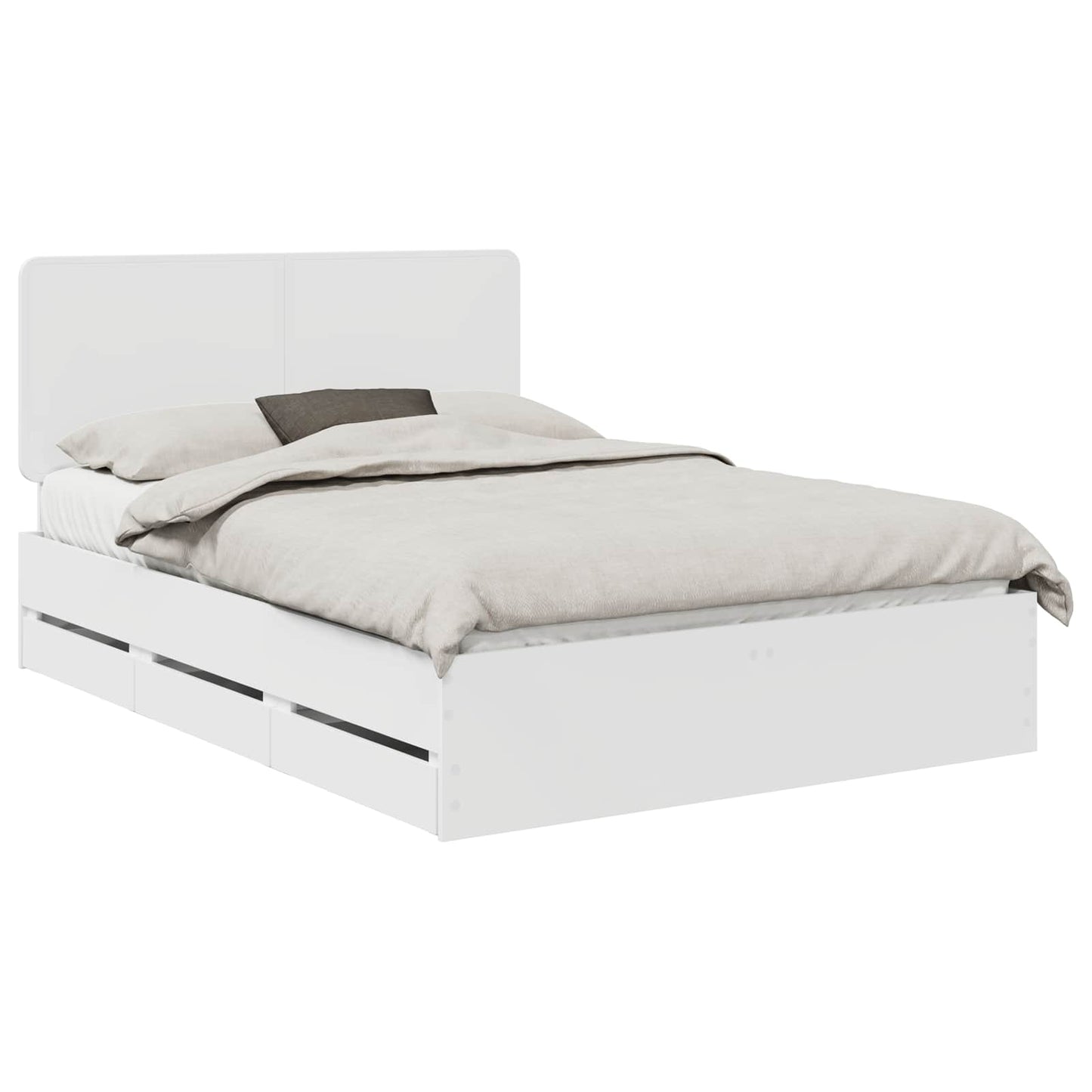 vidaXL Σκελετός Κρεβατιού Λευκό 150 x 200 cm Μηχανήματος Ξύλο