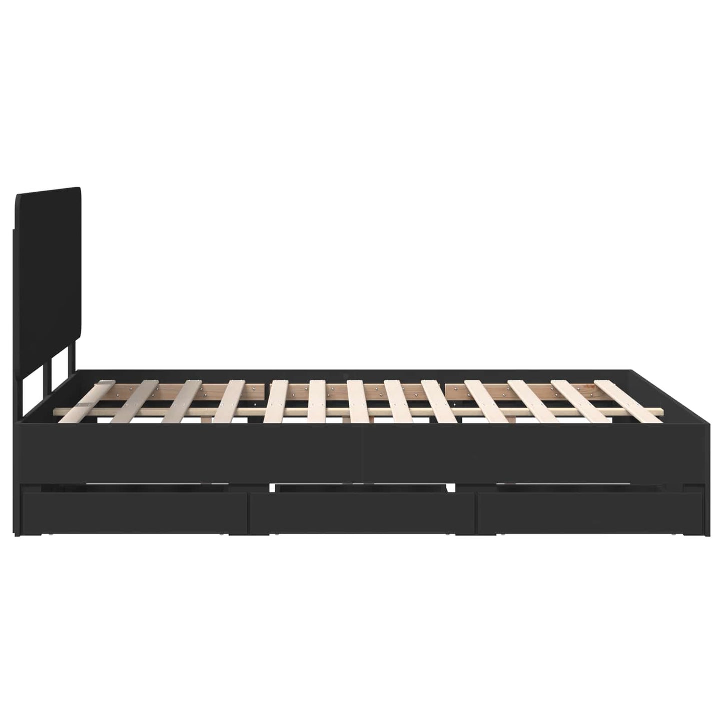 vidaXL Σκελετός Κρεβατιού Μαύρο 150 x 200 cm Μηχανήματος Ξύλο