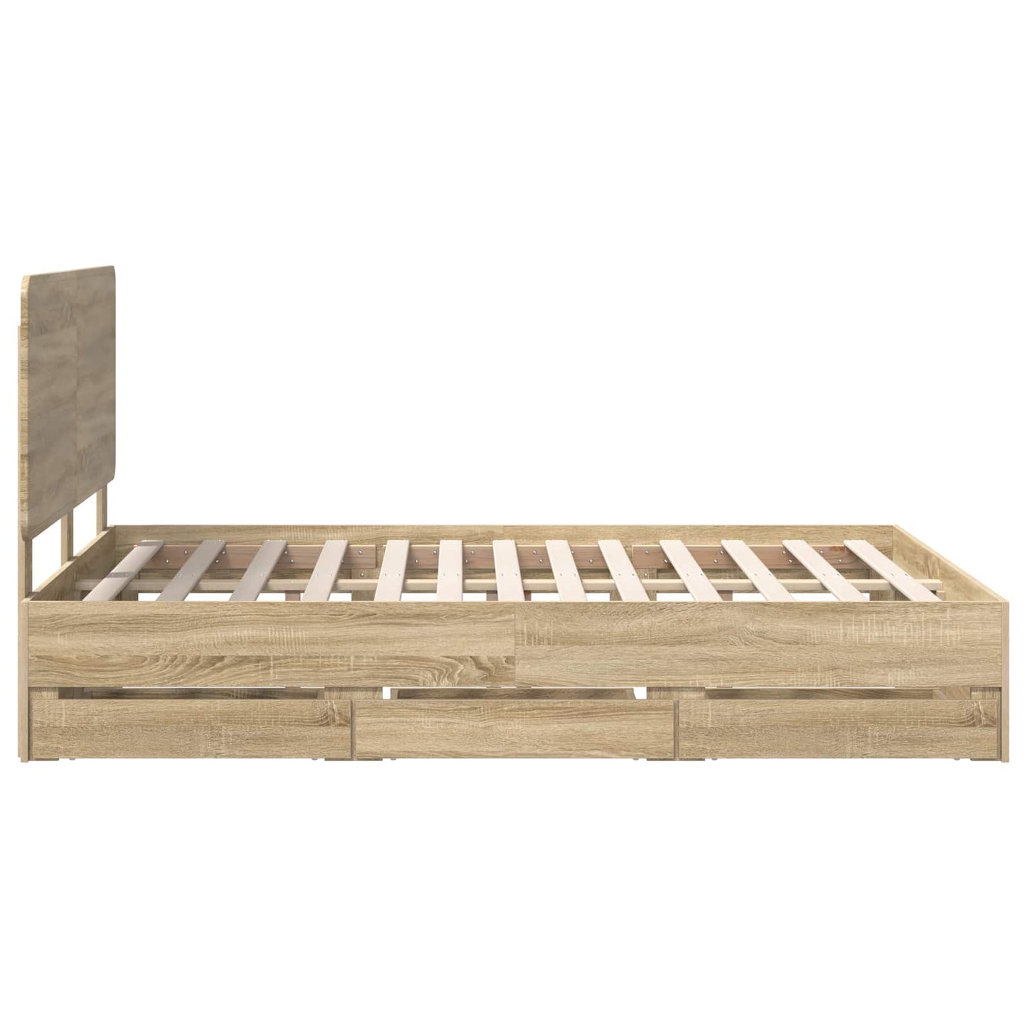 vidaXL Σκελετός Κρεβατιού Δρύς Sonoma 150 x 200 cm Μηχανήματος Ξύλο