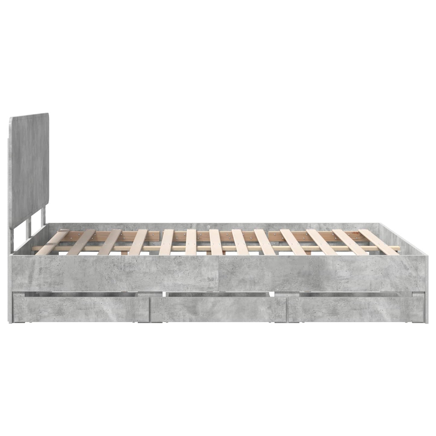vidaXL Σκελετός Κρεβατιού Σκυρόδεμα Γκρι 150 x 200 cm Μηχανήματος Ξύλο