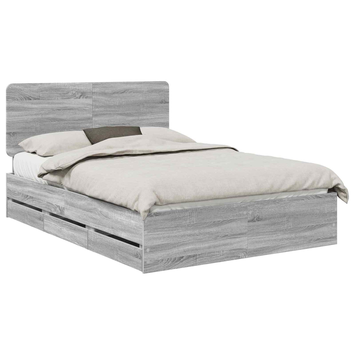 vidaXL Σκελετός Κρεβατιού Γκρίζο Σονομα 150 x 200 cm Μηχανήματος Ξύλο