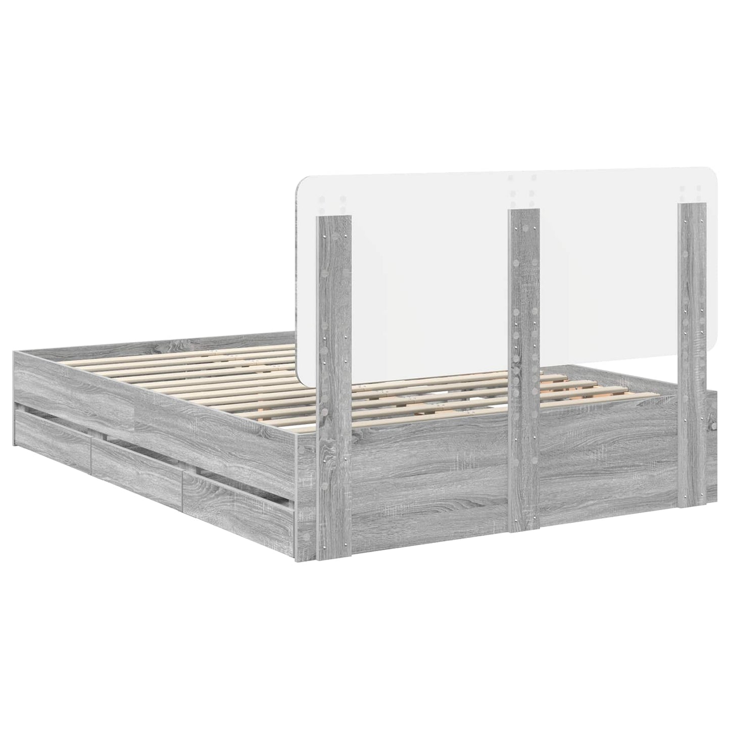 vidaXL Σκελετός Κρεβατιού Γκρίζο Σονομα 150 x 200 cm Μηχανήματος Ξύλο