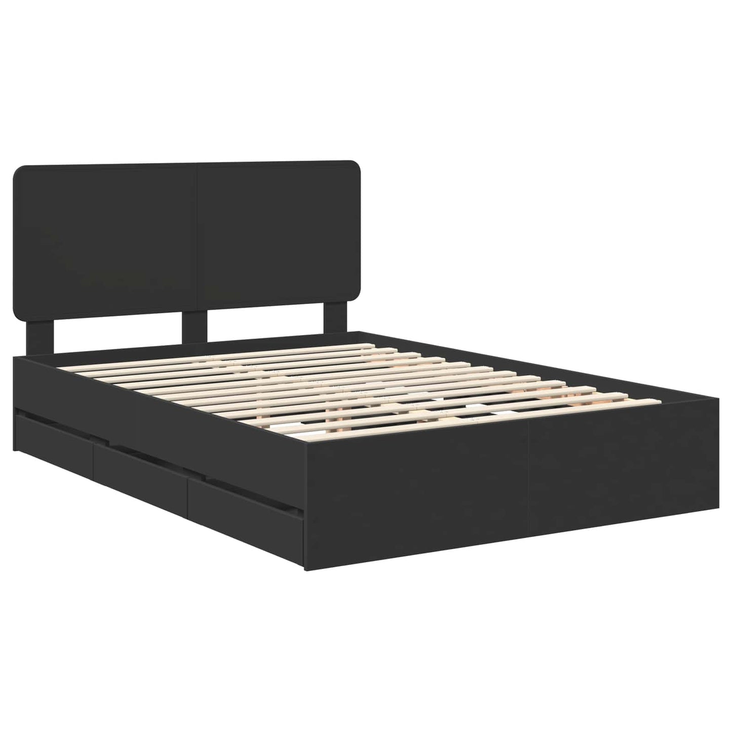 vidaXL Σκελετός Κρεβατιού Μαύρο 140 x 190 cm Μηχανήματος Ξύλο