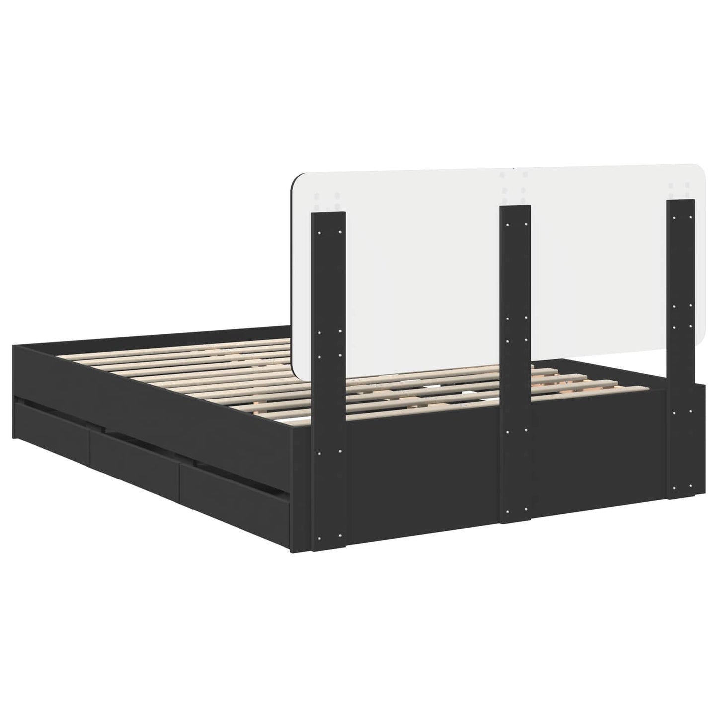 vidaXL Σκελετός Κρεβατιού Μαύρο 140 x 200 cm Μηχανήματος Ξύλο