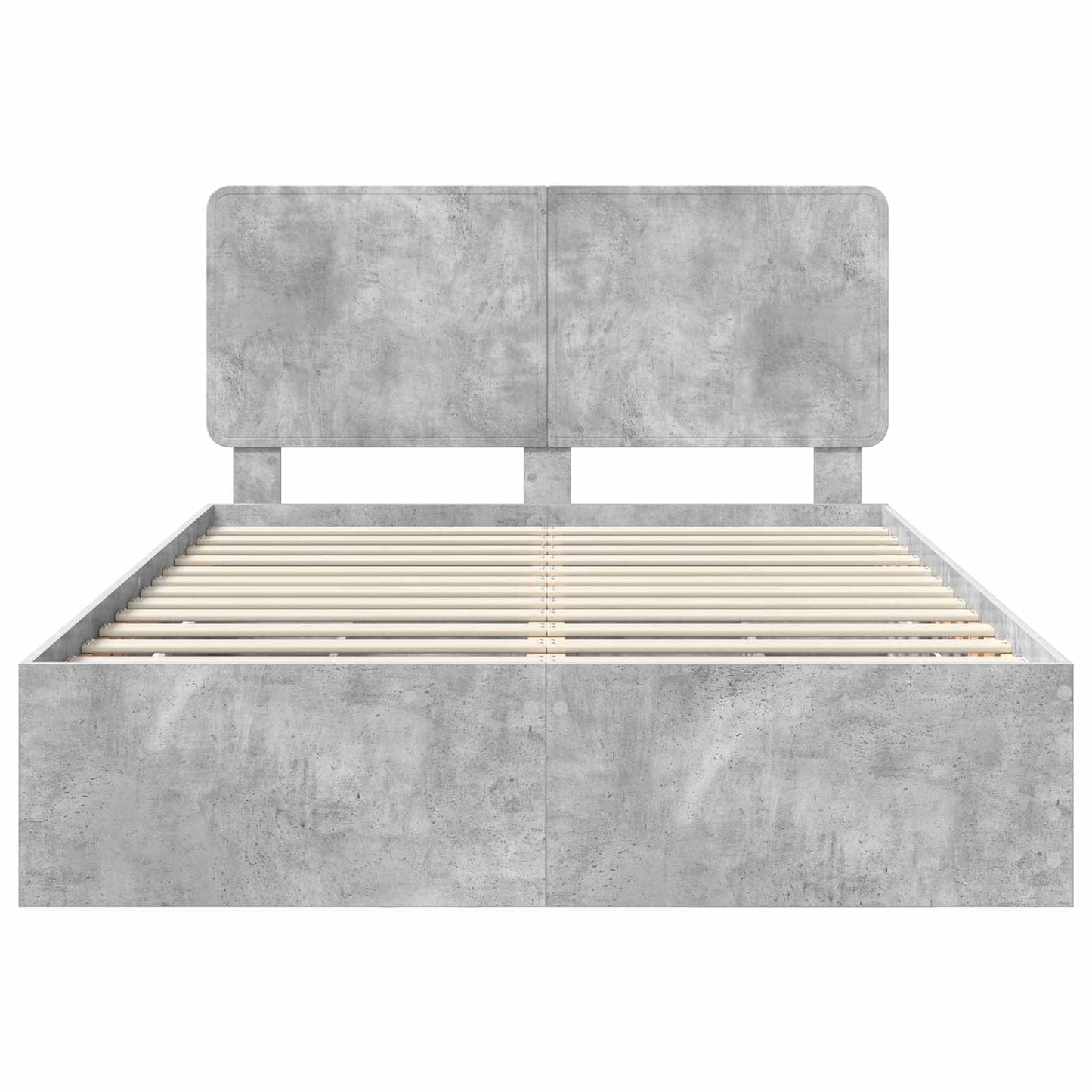 vidaXL Σκελετός Κρεβατιού Σκυρόδεμα Γκρι 140 x 190 cm Μηχανήματος Ξύλο