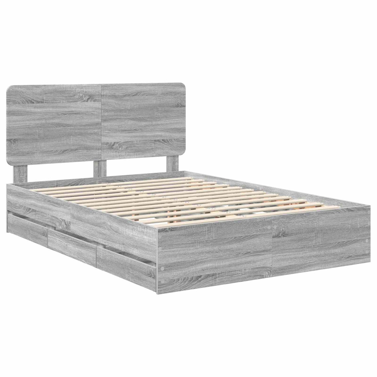 vidaXL Σκελετός Κρεβατιού Γκρίζο Σονομα 140 x 190 cm Μηχανήματος Ξύλο