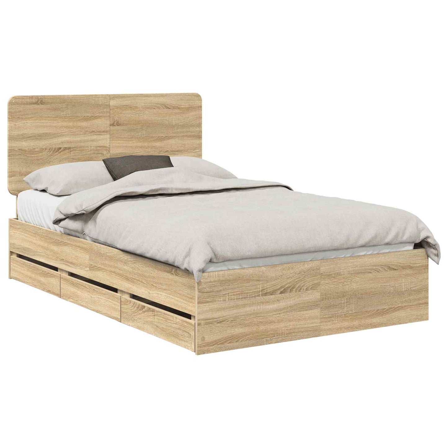 vidaXL Σκελετός Κρεβατιού Δρύς Sonoma 120 x 200 cm Μηχανήματος Ξύλο