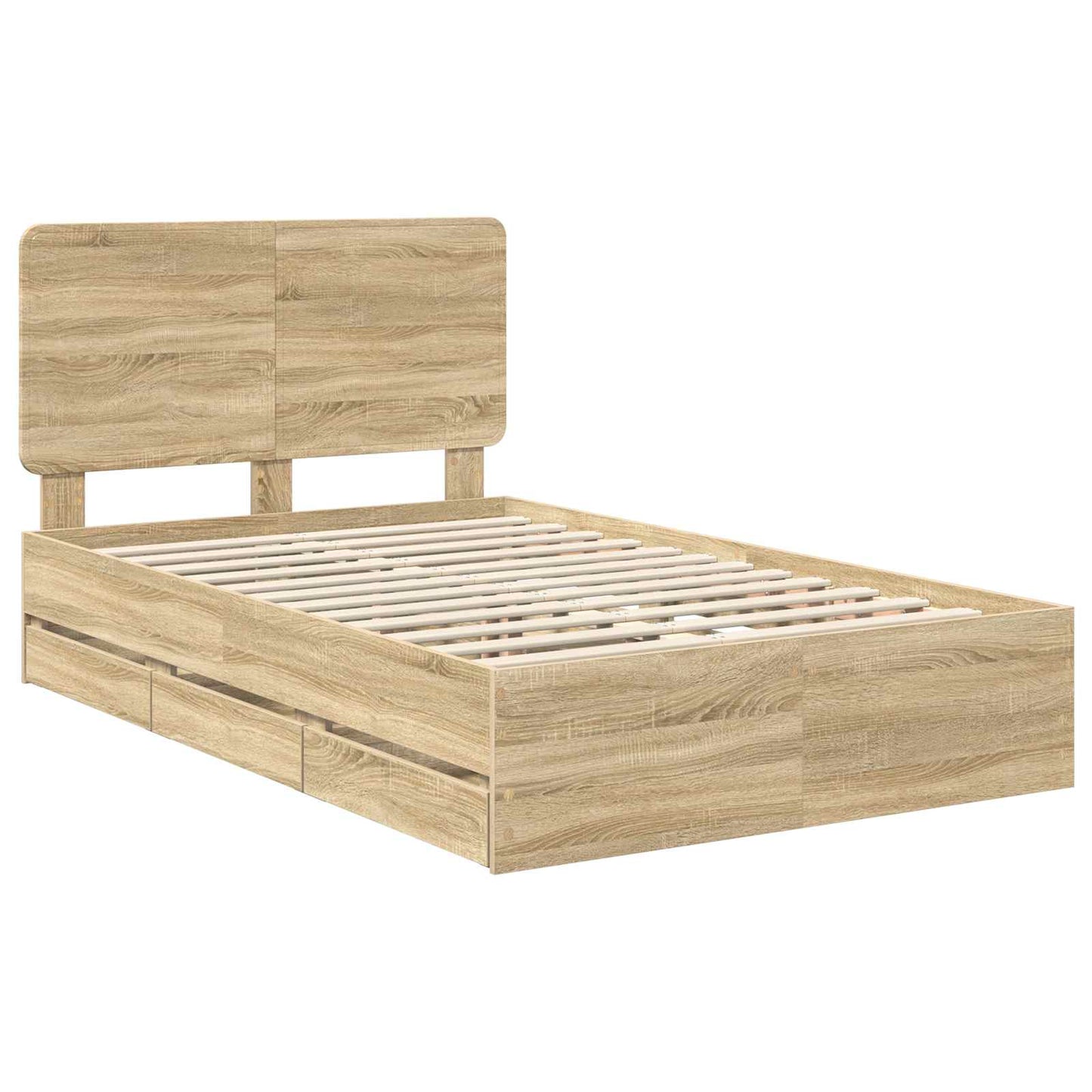 vidaXL Σκελετός Κρεβατιού Δρύς Sonoma 120 x 200 cm Μηχανήματος Ξύλο