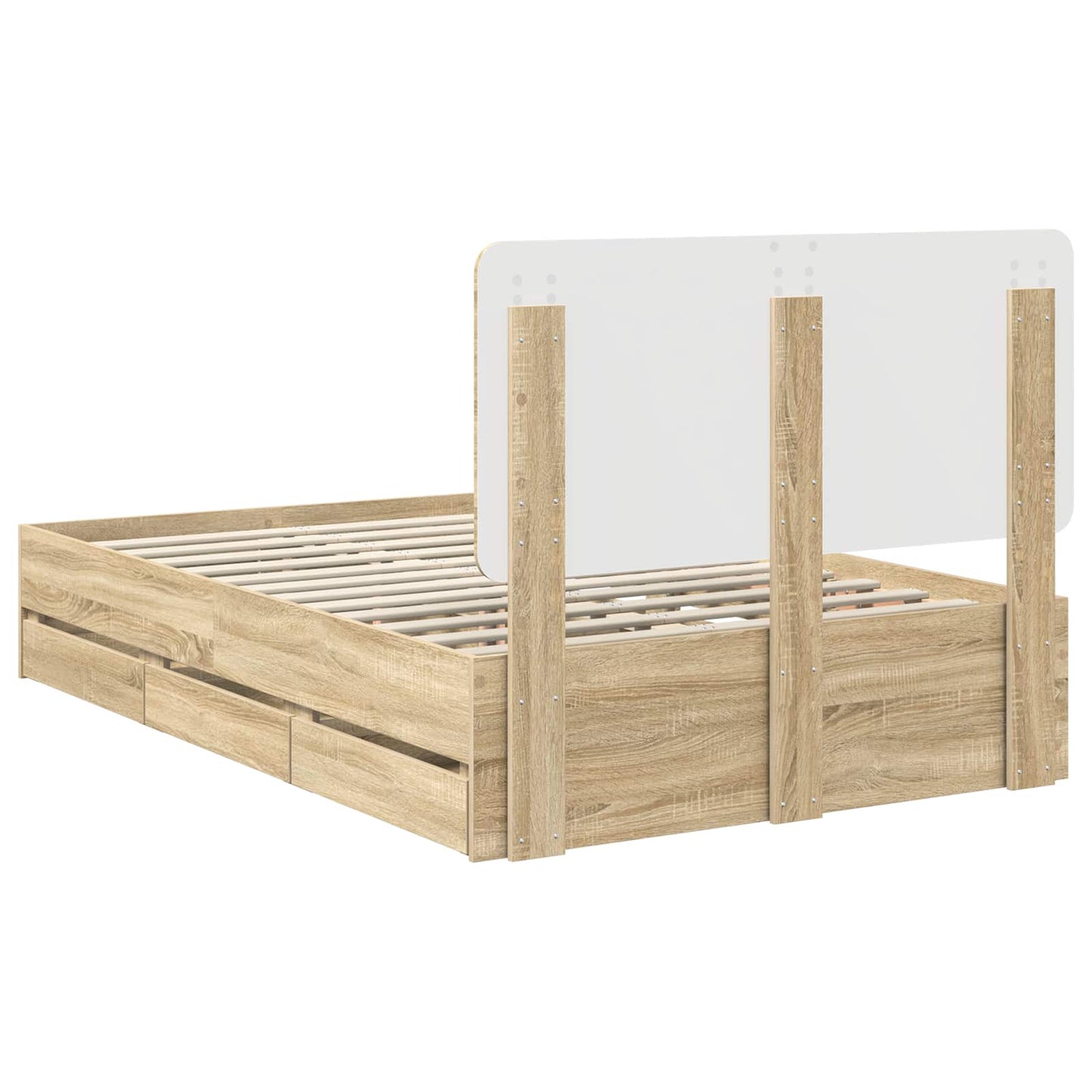 vidaXL Σκελετός Κρεβατιού Δρύς Sonoma 120 x 200 cm Μηχανήματος Ξύλο