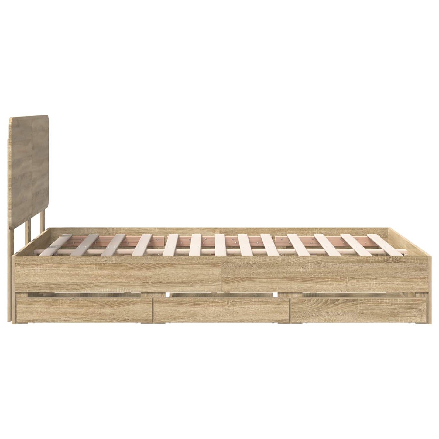 vidaXL Σκελετός Κρεβατιού Δρύς Sonoma 120 x 200 cm Μηχανήματος Ξύλο