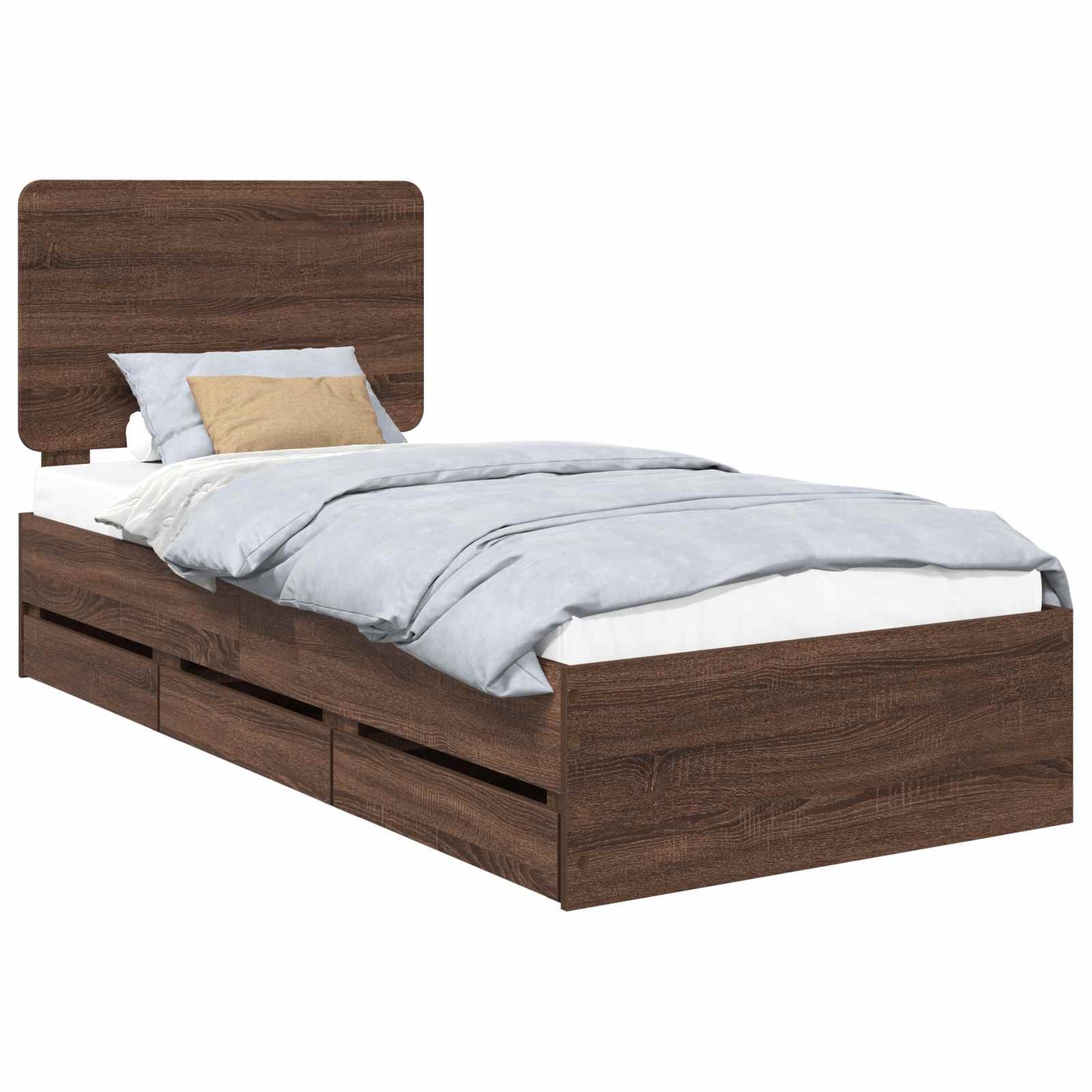 vidaXL Σκελετός Κρεβατιού Καφέ δρυς 100 x 200 cm Μηχανήματος Ξύλο