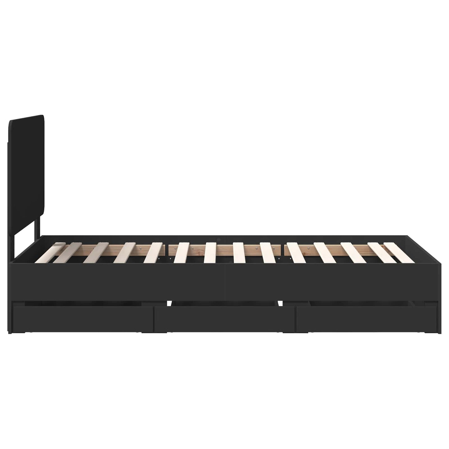 vidaXL Σκελετός Κρεβατιού Μαύρο 90 x 190 cm Μηχανήματος Ξύλο