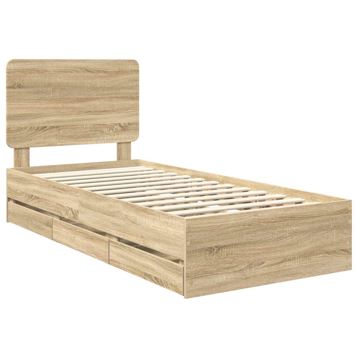 vidaXL Σκελετός Κρεβατιού Δρύς Sonoma 90 x 200 cm Μηχανήματος Ξύλο