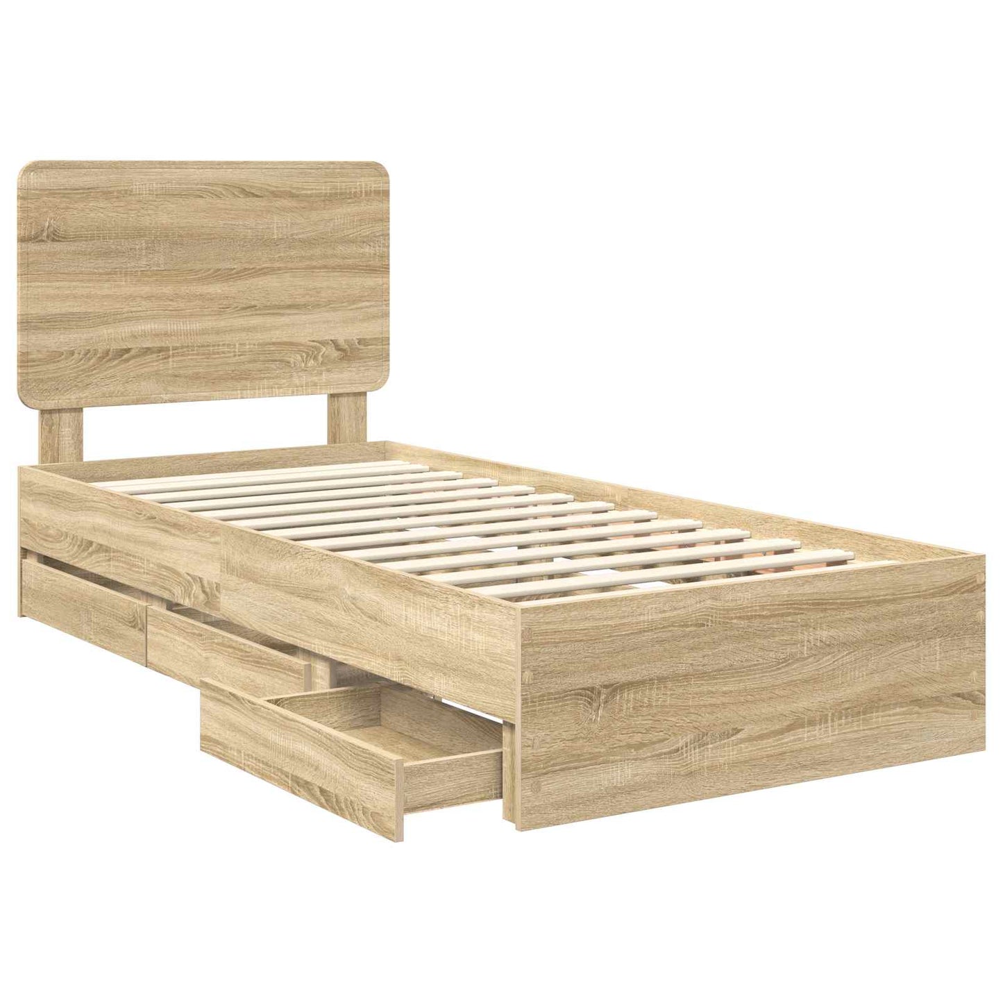 vidaXL Σκελετός Κρεβατιού Δρύς Sonoma 90 x 200 cm Μηχανήματος Ξύλο