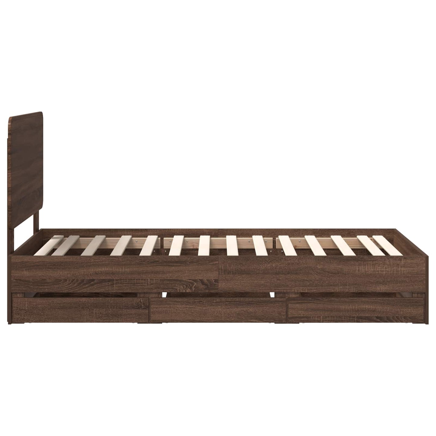 vidaXL Σκελετός Κρεβατιού Καφέ δρυς 90 x 190 cm Μηχανήματος Ξύλο