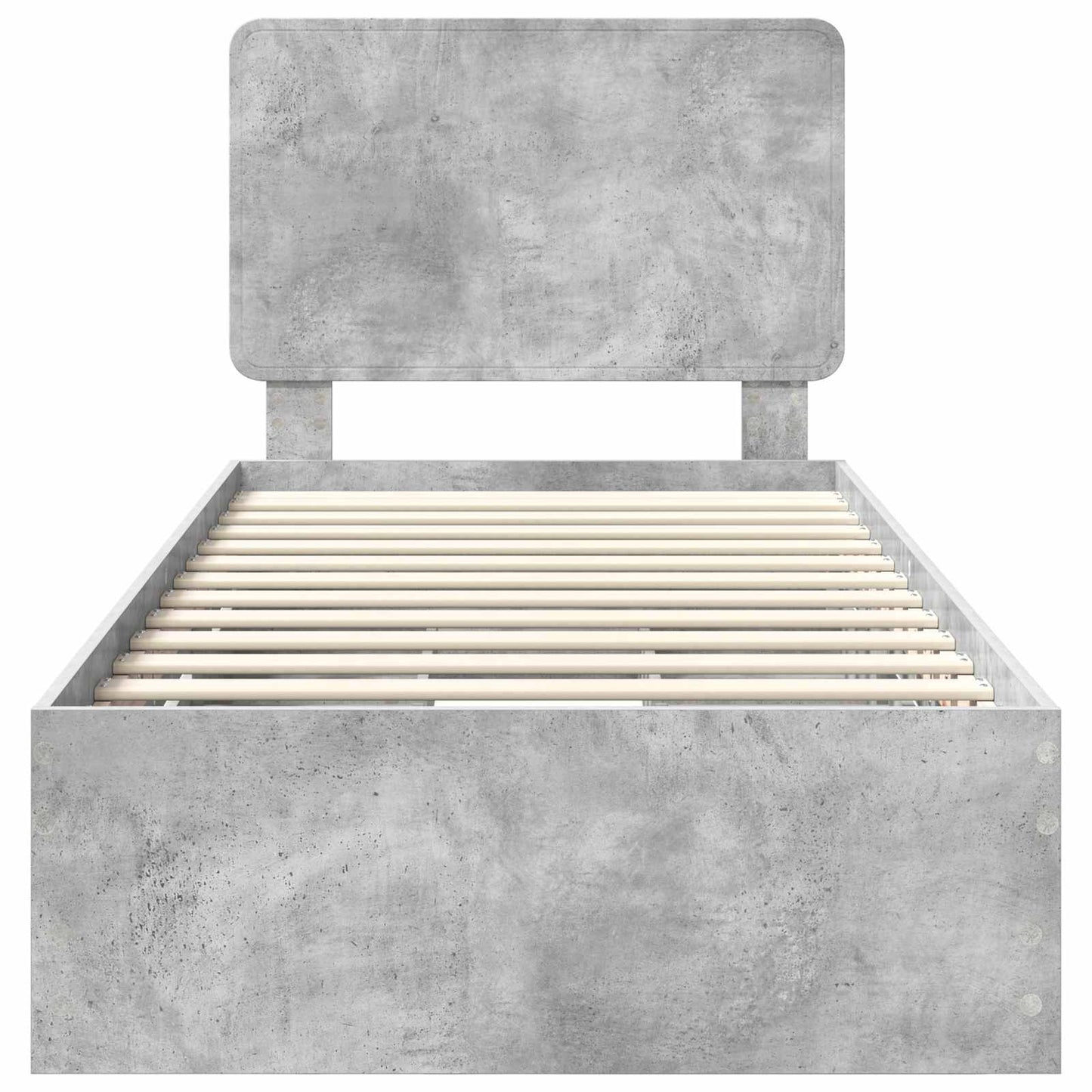 vidaXL Σκελετός Κρεβατιού Σκυρόδεμα Γκρι 90 x 200 cm Μηχανήματος Ξύλο