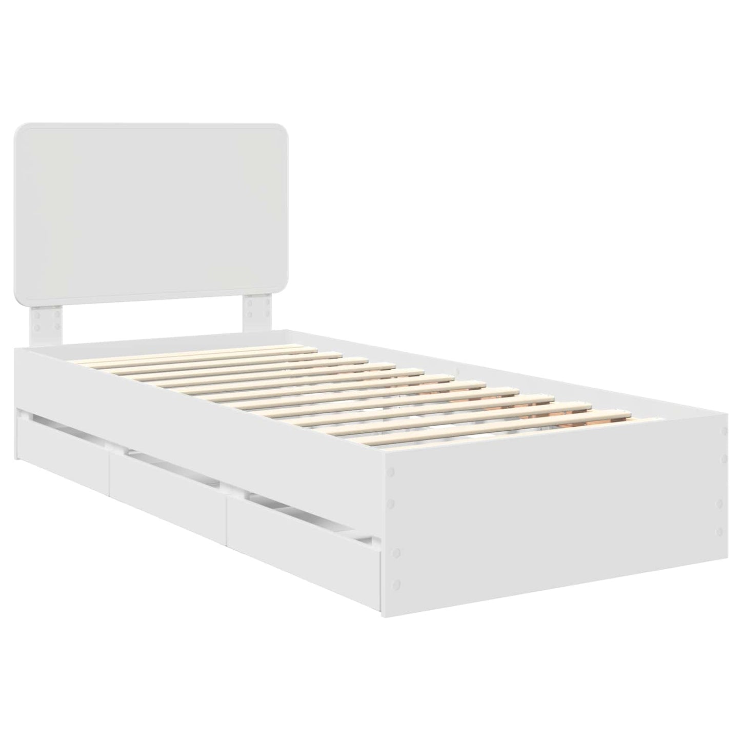vidaXL Σκελετός Κρεβατιού Λευκό 75 x 190 cm Μηχανήματος Ξύλο