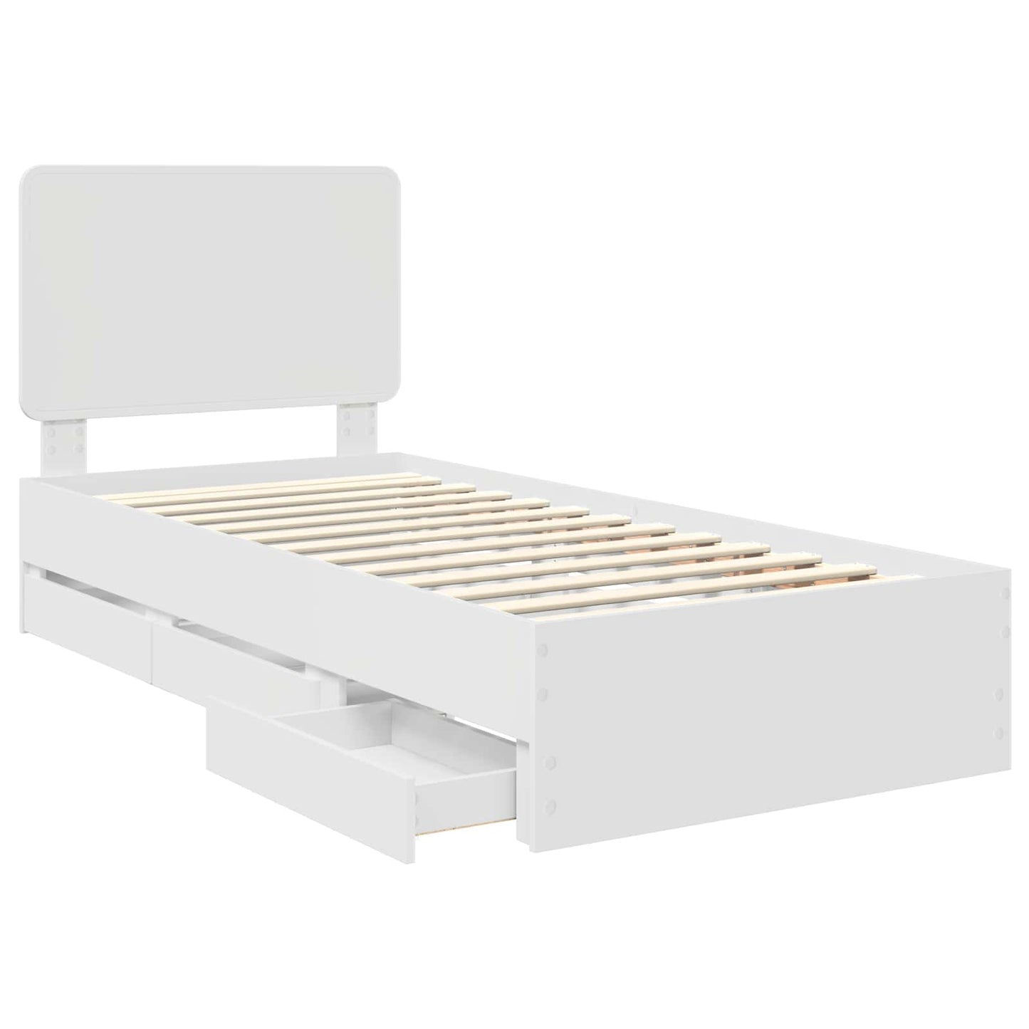 vidaXL Σκελετός Κρεβατιού Λευκό 75 x 190 cm Μηχανήματος Ξύλο