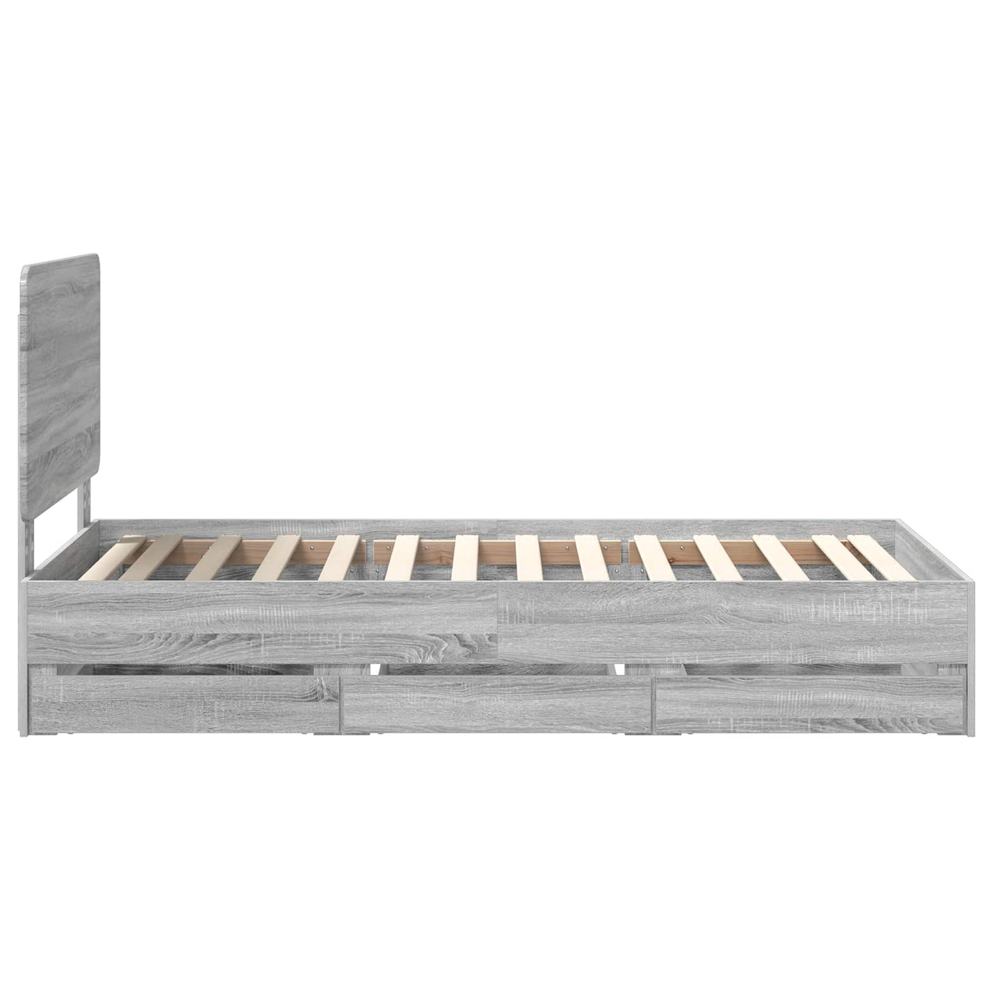 vidaXL Σκελετός Κρεβατιού Γκρίζο Σονομα 75 x 190 cm Μηχανήματος Ξύλο