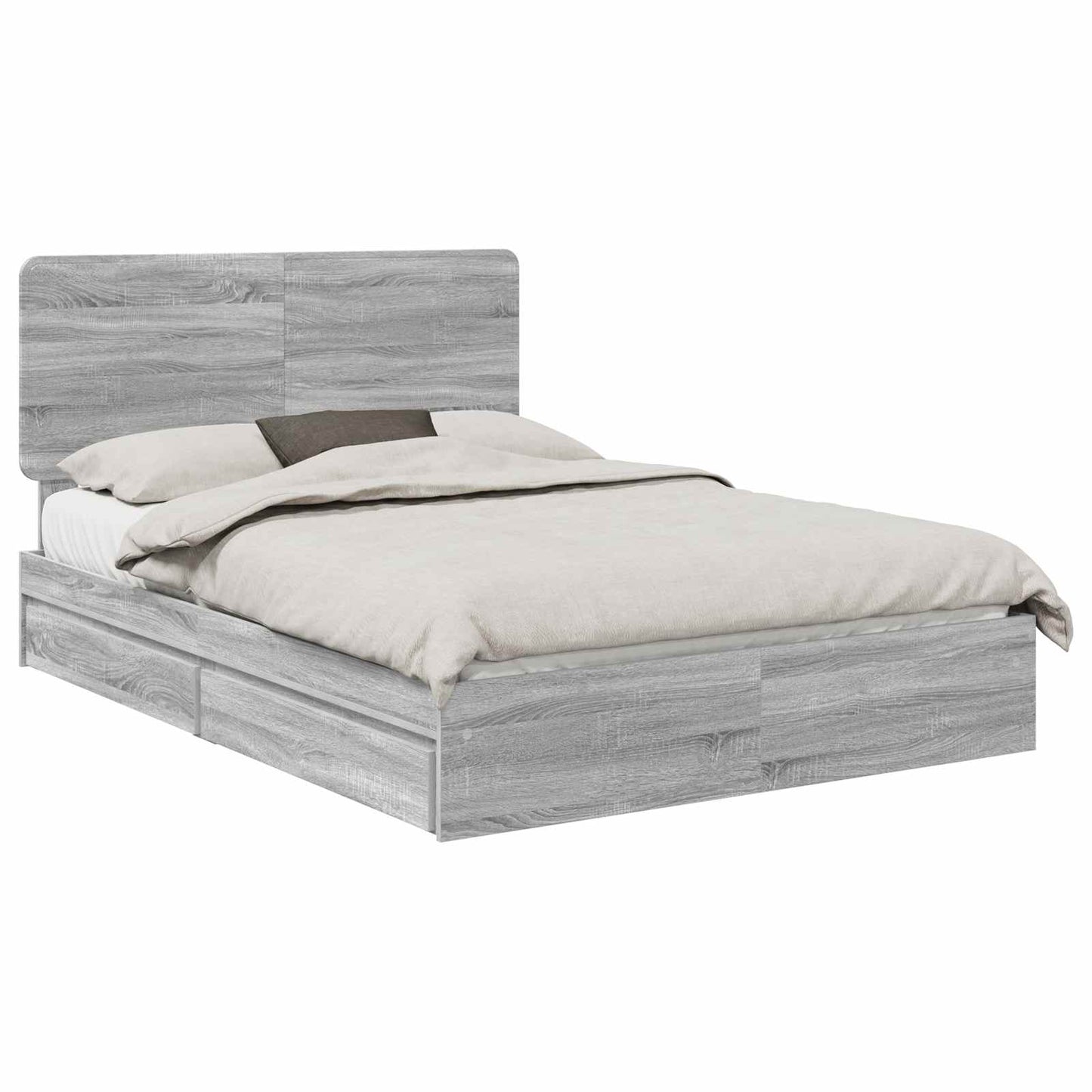 vidaXL Κρεβάτι Αποθήκης Γκρίζο Σονομα 160 x 200 cm Επεξεργασμένο ξύλο