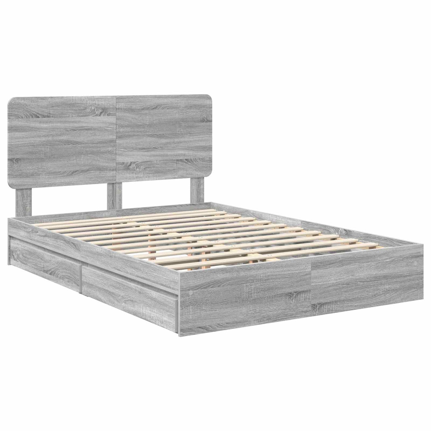 vidaXL Κρεβάτι Αποθήκης Γκρίζο Σονομα 160 x 200 cm Επεξεργασμένο ξύλο