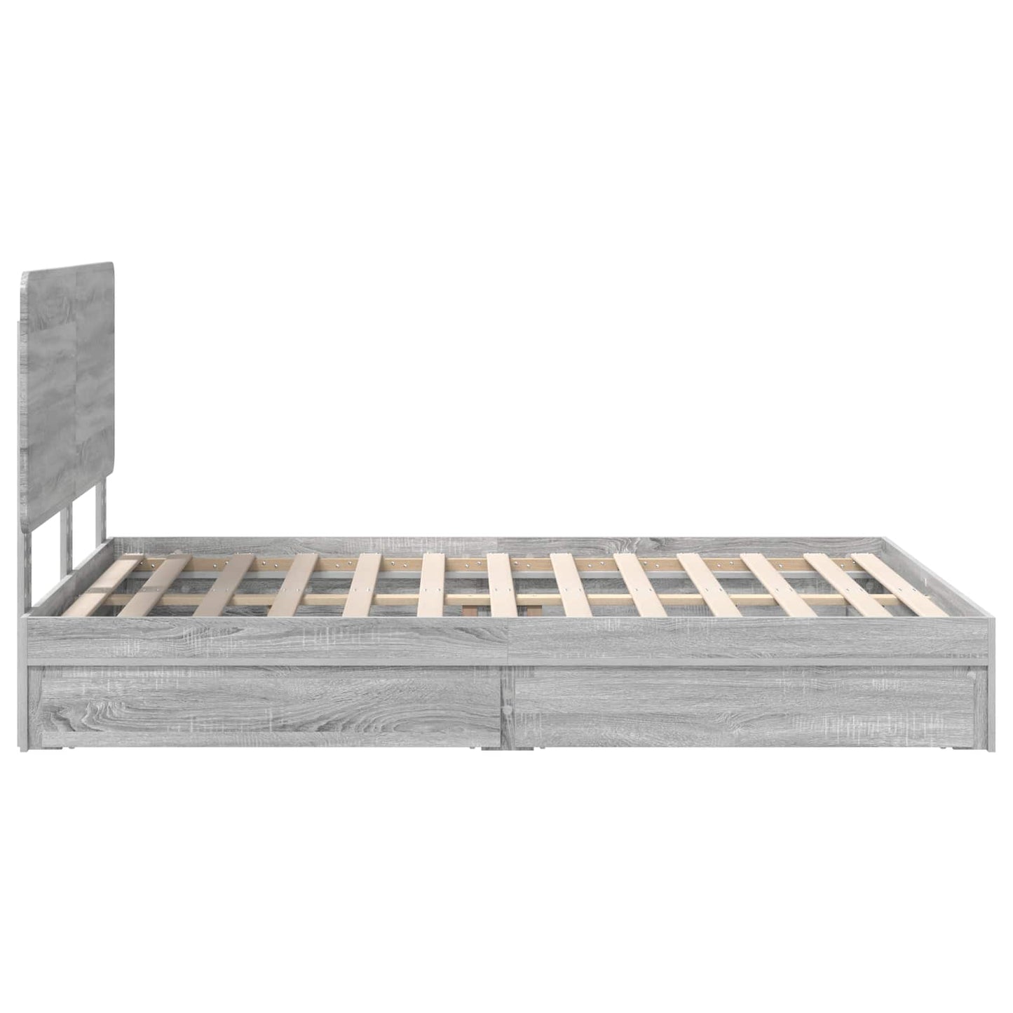 vidaXL Κρεβάτι Αποθήκης Γκρίζο Σονομα 160 x 200 cm Επεξεργασμένο ξύλο