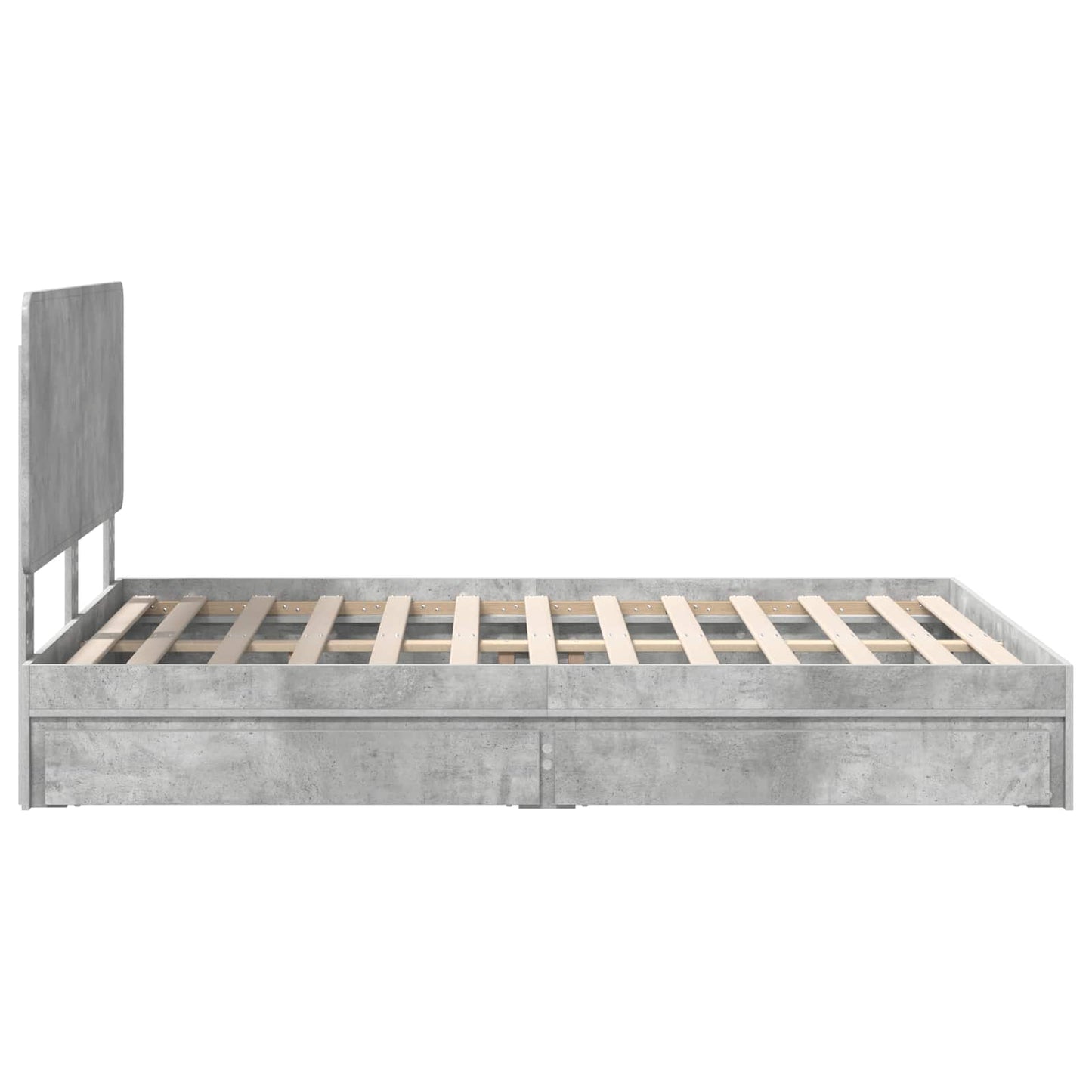 vidaXL Κρεβάτι Αποθήκης Σκυρόδεμα Γκρι 150 x 200 cm Επεξεργασμένο ξύλο