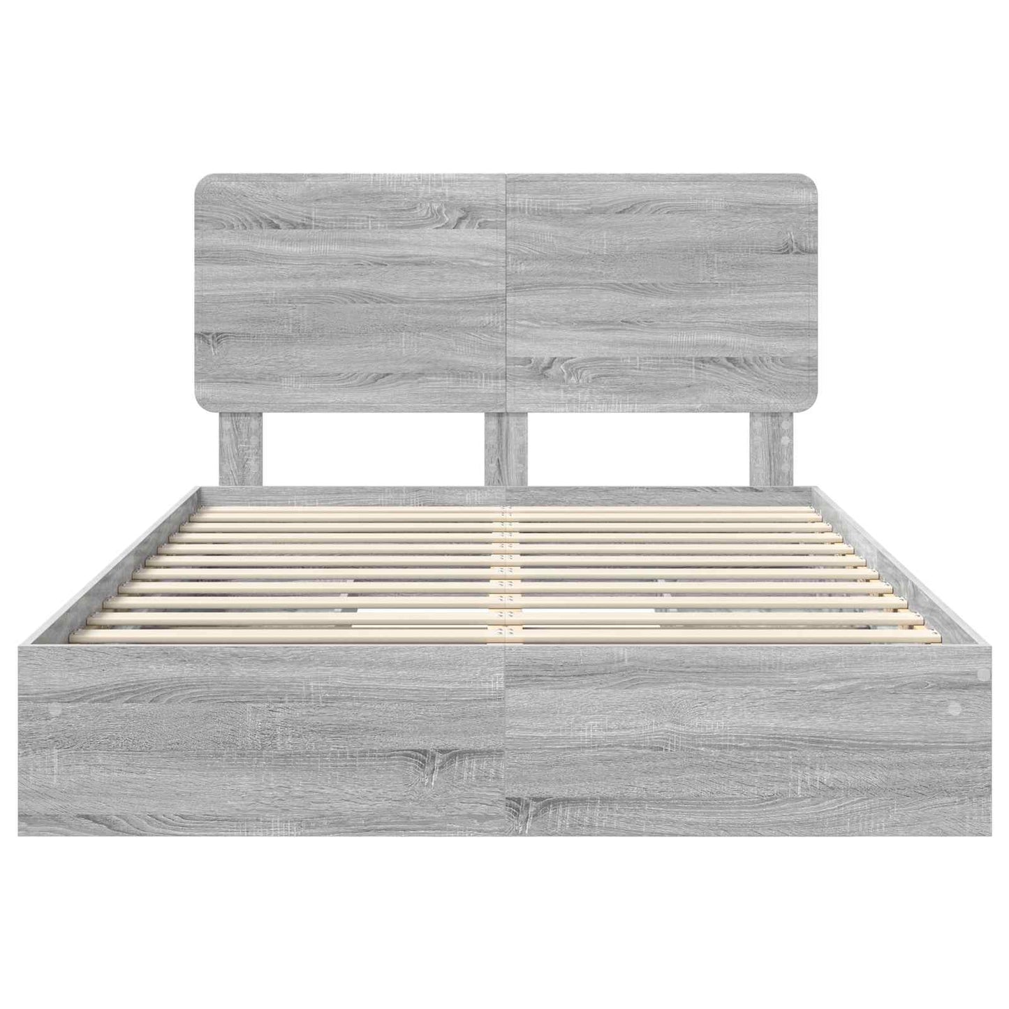 vidaXL Κρεβάτι Αποθήκης Γκρίζο Σονομα 140 x 200 cm Επεξεργασμένο ξύλο