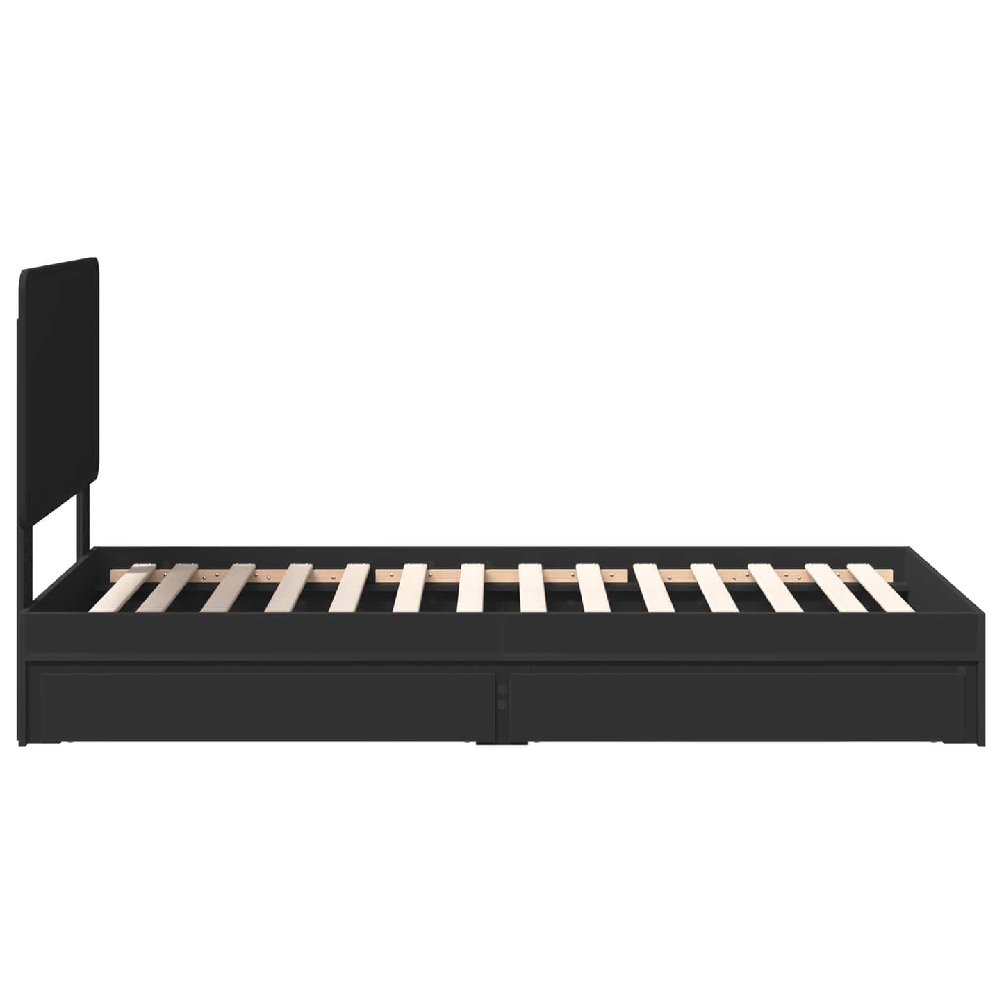 vidaXL Κρεβάτι Αποθήκης Μαύρο 90 x 190 cm Επεξεργασμένο ξύλο