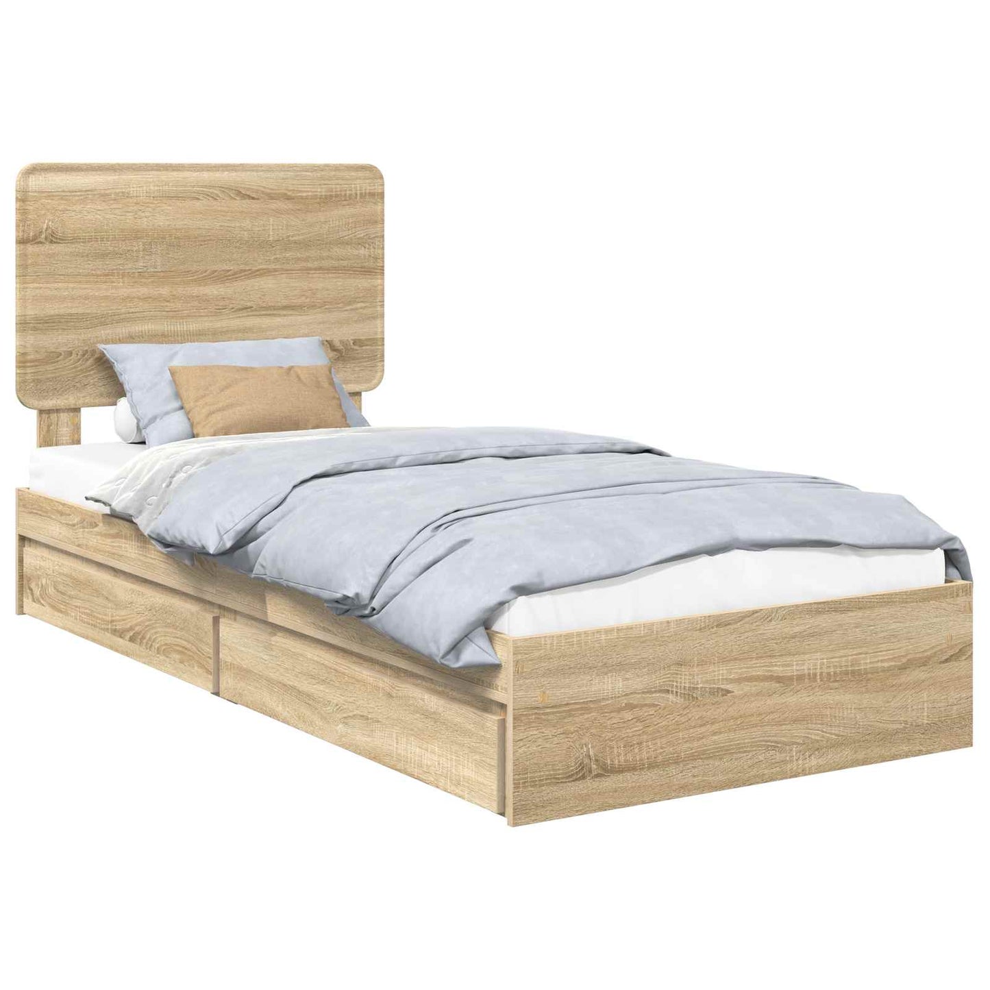 vidaXL Κρεβάτι Αποθήκης Δρύς Sonoma 90 x 190 cm Επεξεργασμένο ξύλο
