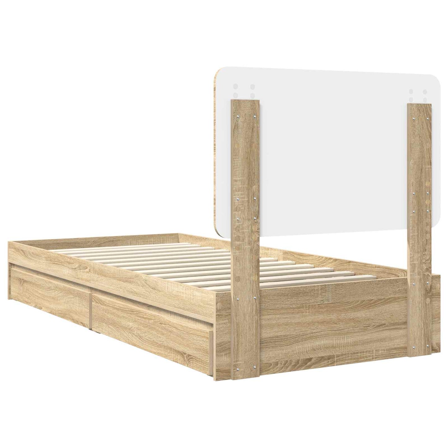 vidaXL Κρεβάτι Αποθήκης Δρύς Sonoma 90 x 190 cm Επεξεργασμένο ξύλο