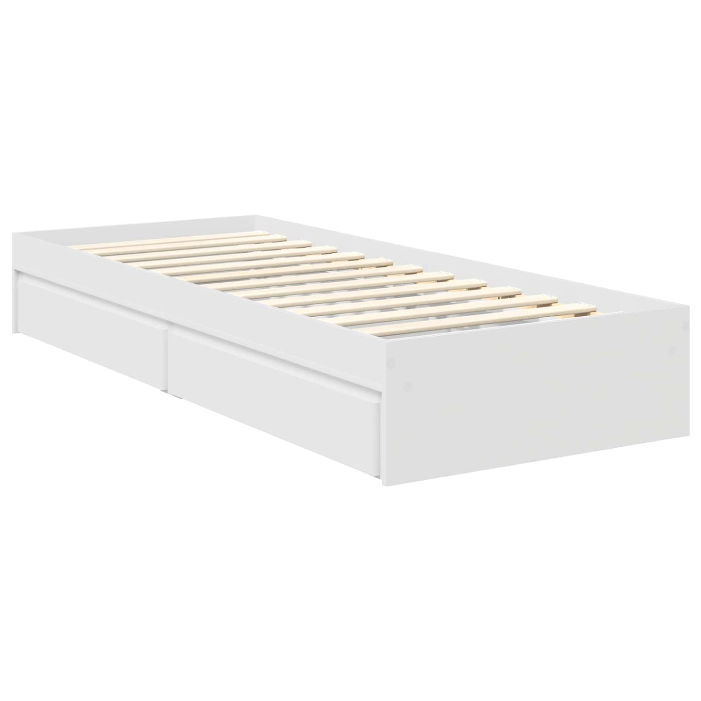 vidaXL Κρεβάτι Αποθήκης Λευκό 75 x 190 cm Επεξεργασμένο ξύλο