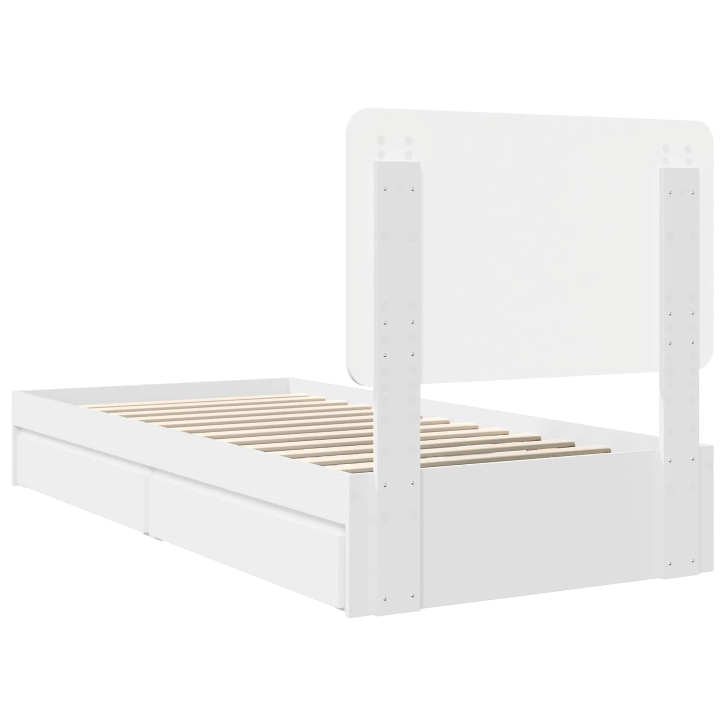 vidaXL Κρεβάτι Αποθήκης Λευκό 75 x 190 cm Επεξεργασμένο ξύλο