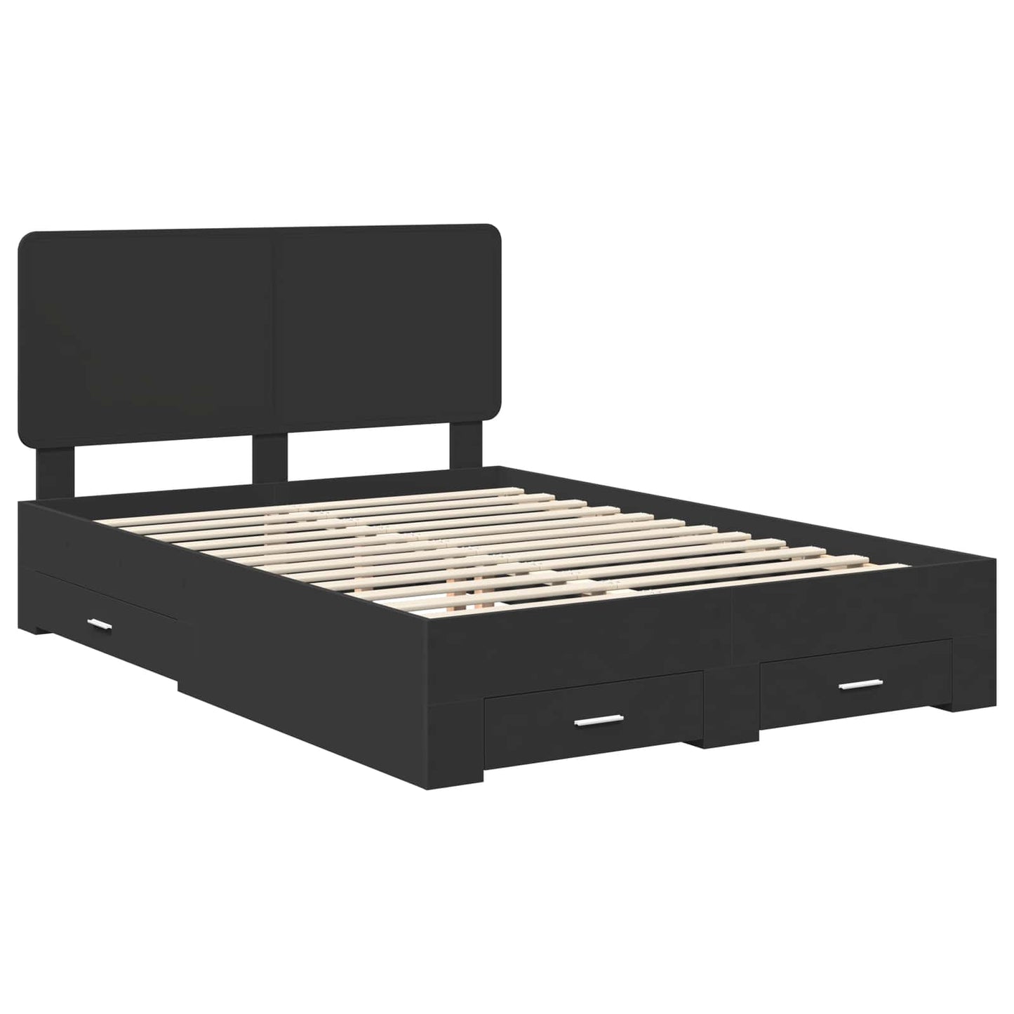 vidaXL Σκελετός Κρεβατιού Μαύρο 140 x 190 cm Επεξεργασμένο ξύλο