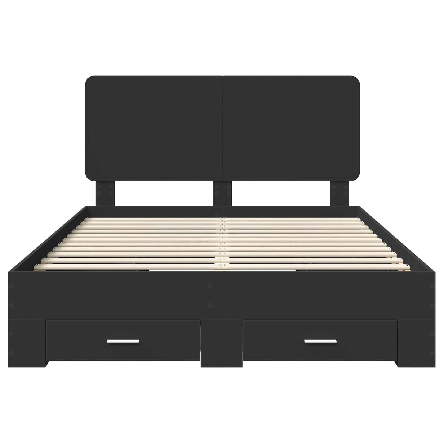 vidaXL Σκελετός Κρεβατιού Μαύρο 140 x 190 cm Επεξεργασμένο ξύλο