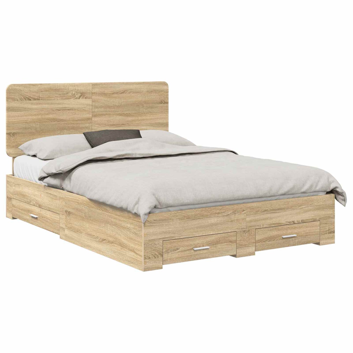 vidaXL Σκελετός Κρεβατιού Δρύς Sonoma 140 x 190 cm Επεξεργασμένο ξύλο